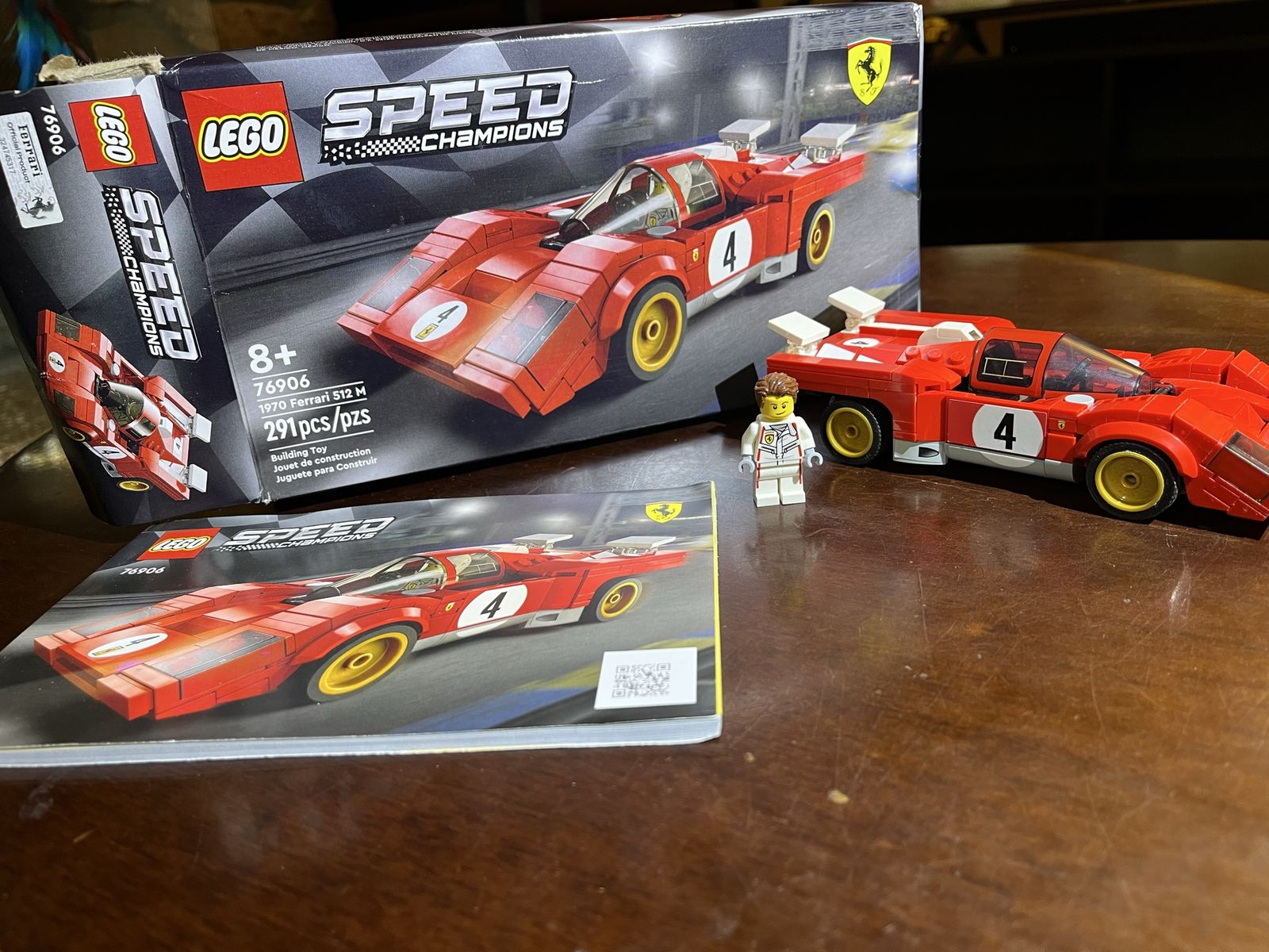 LEGO Speed Champions 1970 Ferrari 512 M Set 76906 Complete with Box and Manual