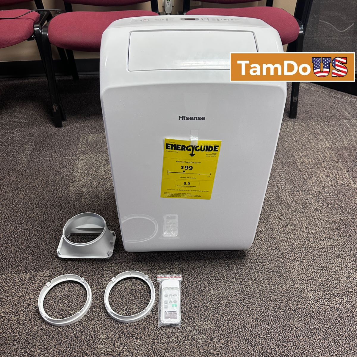 Hisense AP0722CW1W 7000 BTU Portable Air Conditioner 300 Sq Ft 115V Smart WiFi