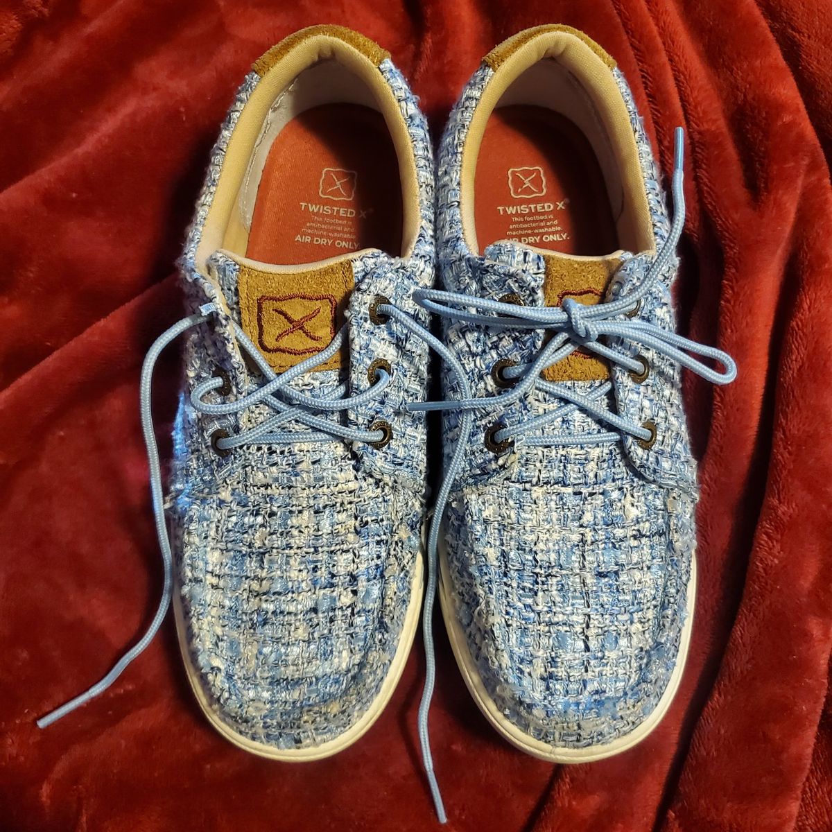 Twisted X Kicks Women's Lace-Up Shoes Size 7.5 Blue Multi Tweed