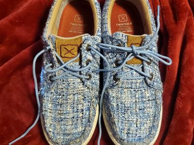Twisted X Kicks Women's Lace-Up Shoes Size 7.5 Blue Multi Tweed