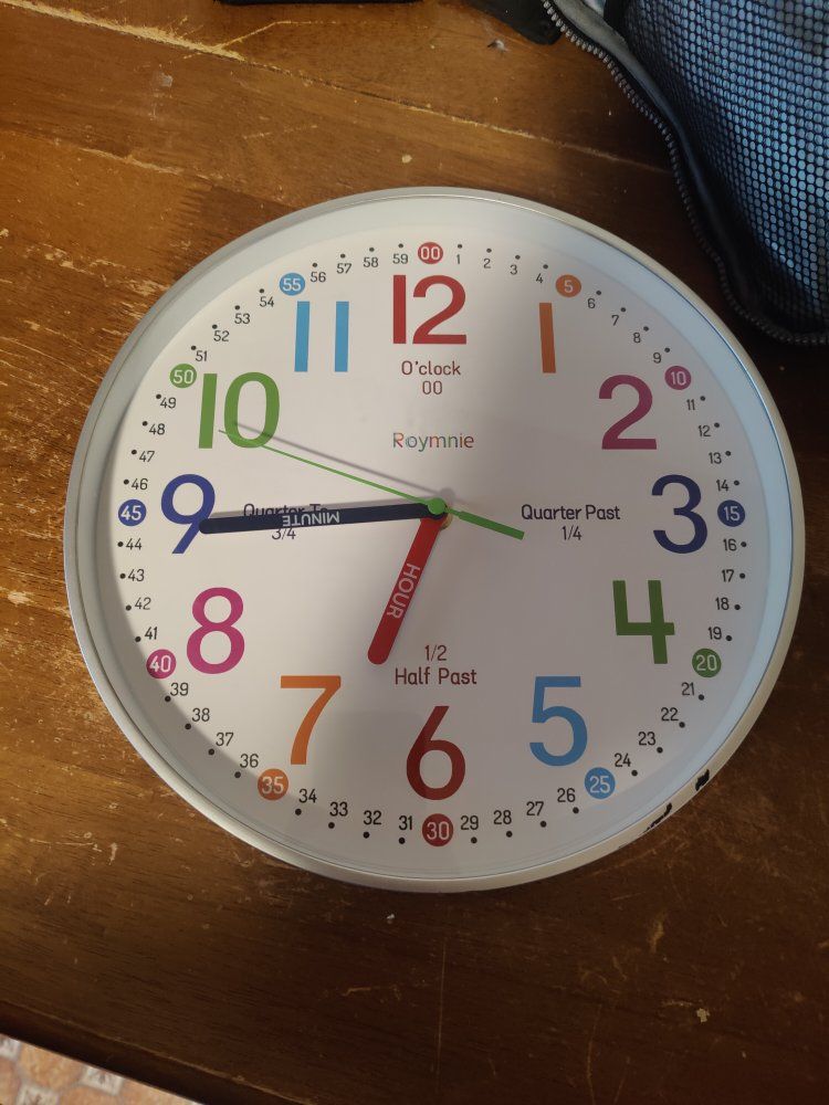 it's a clock that teaches kids how to tell time What I'll help you I'll help you sometimes if you don't feel safe doing it there