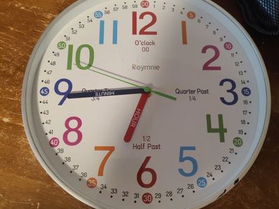 it's a clock that teaches kids how to tell time What I'll help you I'll help you sometimes if you don't feel safe doing it there