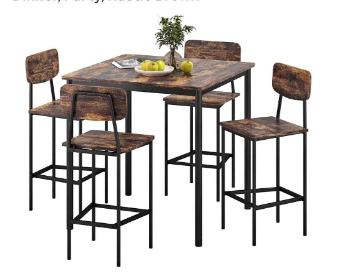 5-Piece Counter Height Dining Table Set with 4 Bar Stools
New in Box