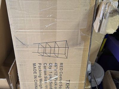 Red Coated Square Folding Tomato Cage 46"x12" - Plant Support for Tomatoes, Peppers, Cucumbers