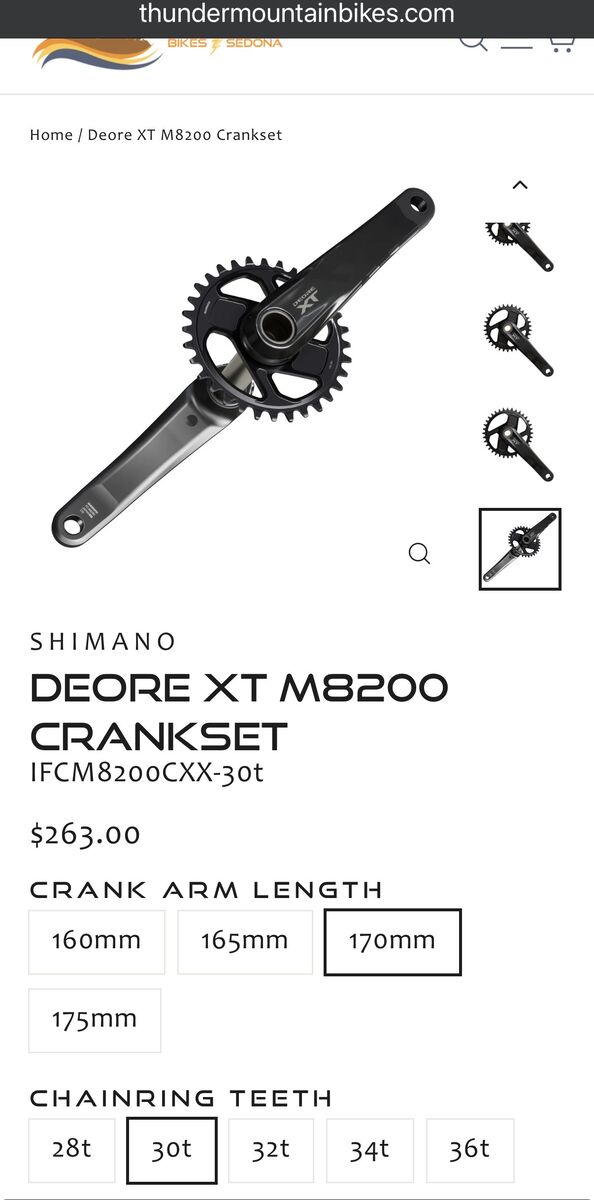 Shimano XT M8200 CRANKSET 170/30T