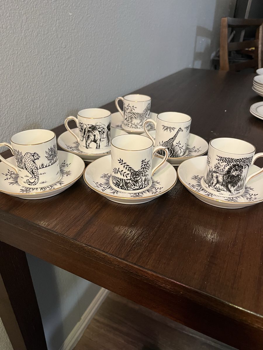 Safari Themed Teacups & Saucers