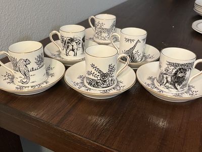 Safari Themed Teacups & Saucers
