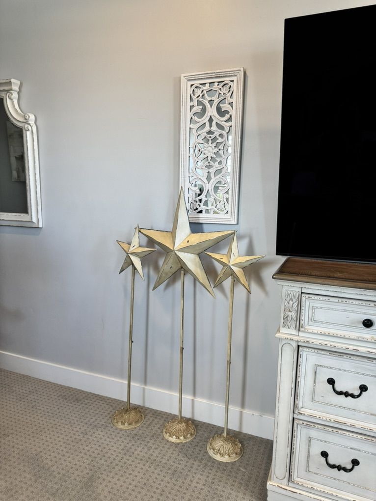 Rustic Metal Star Set Of 3