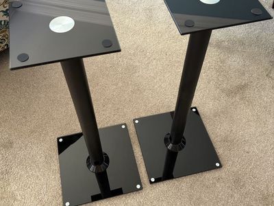Pair of Glass Speaker Stands