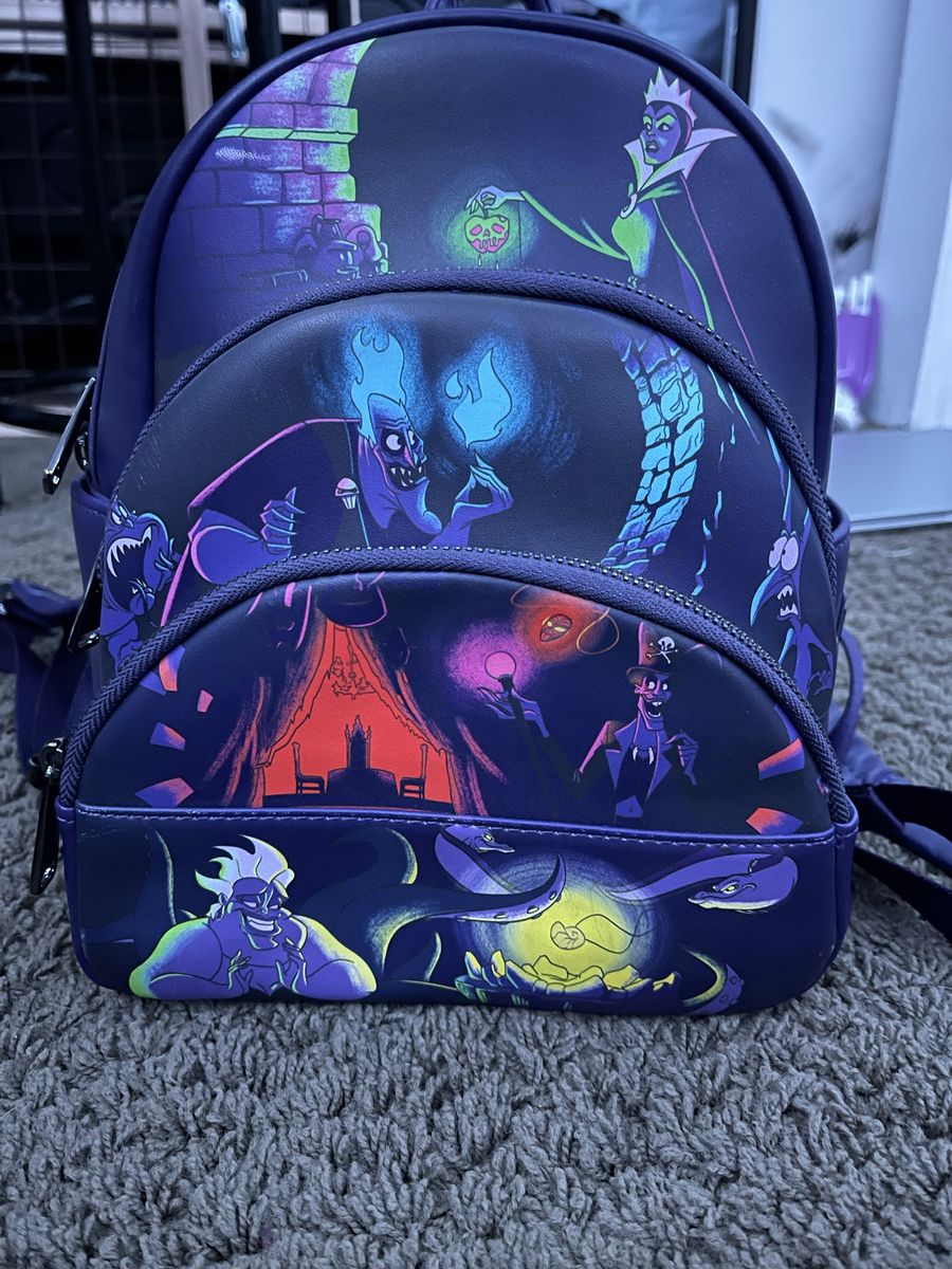 Loungefly Disney Villains Multi-Pocket Mini Backpack Dark Purple