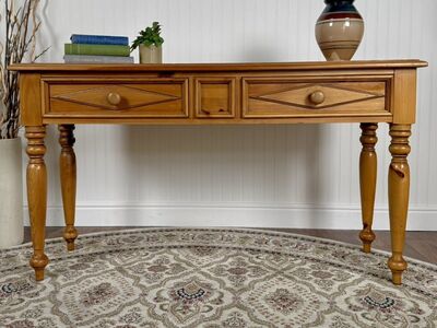 Vintage Broyhill Pine Console Table