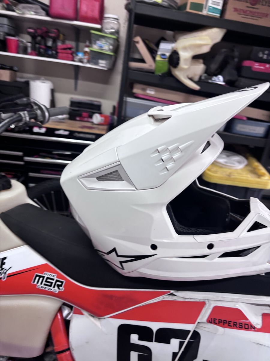 Alpinestars White Motocross Dirt Bike Helmet