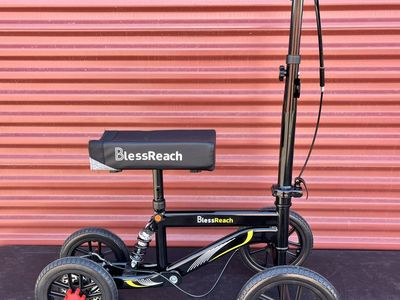 Brand New Bless Reach Post Surgery Knee Scooter Deluxe with Shock and Disc Brake Fully Height Adjustable WB2208-T