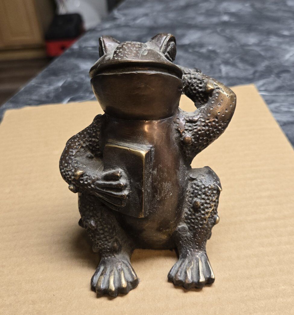 Vintage Heavy Brass Frog