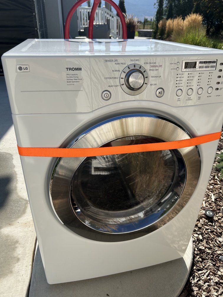 FREE
LG TROM Front Load Electric Dryer - White, Ultra Capacity, Sensor Dry, Quiet Operation