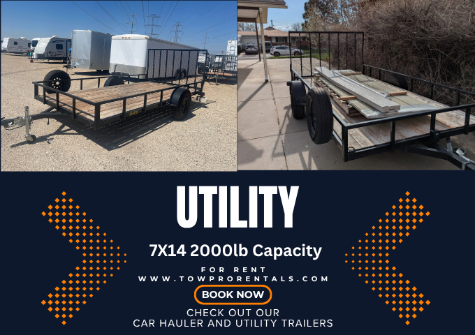 🧱 Built tough. Ready to work. The 7x14 Utility Trailer. – NOW Available 24/7!