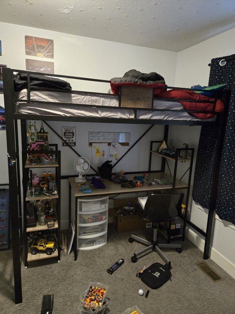twin size metal loft bed