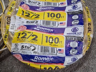 Romex Simpull 12/2 Type NM-B Wire New!