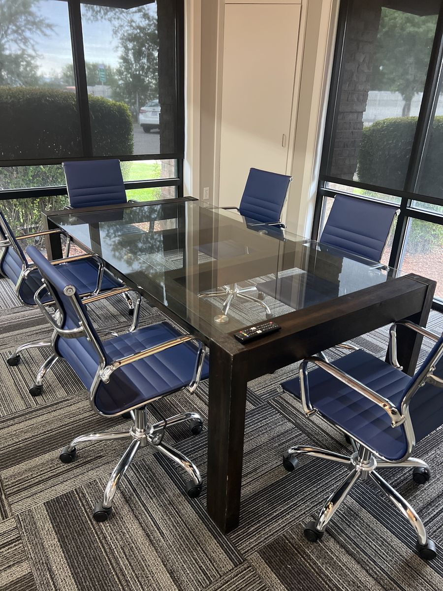 Conference room table + chairs