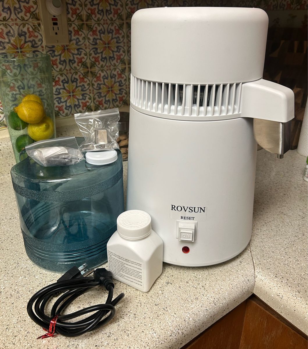 ROVSUN 4L Countertop Water Distiller 750W Stainless Steel BPA Free - Distilled Water Maker Cash Only
