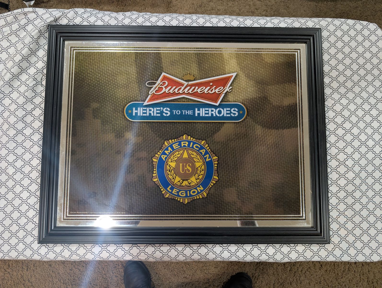 Large Budweiser American legion mirror