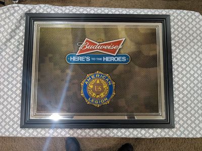 Large Budweiser American legion mirror
