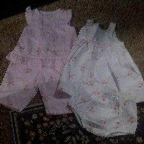 CARTER'S PRETTY FLOWERS...2 OUTFITS....3-6MOS.