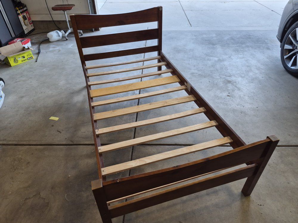FREE Wooden Twin Slat Bed Frame with Headboard and Footboard