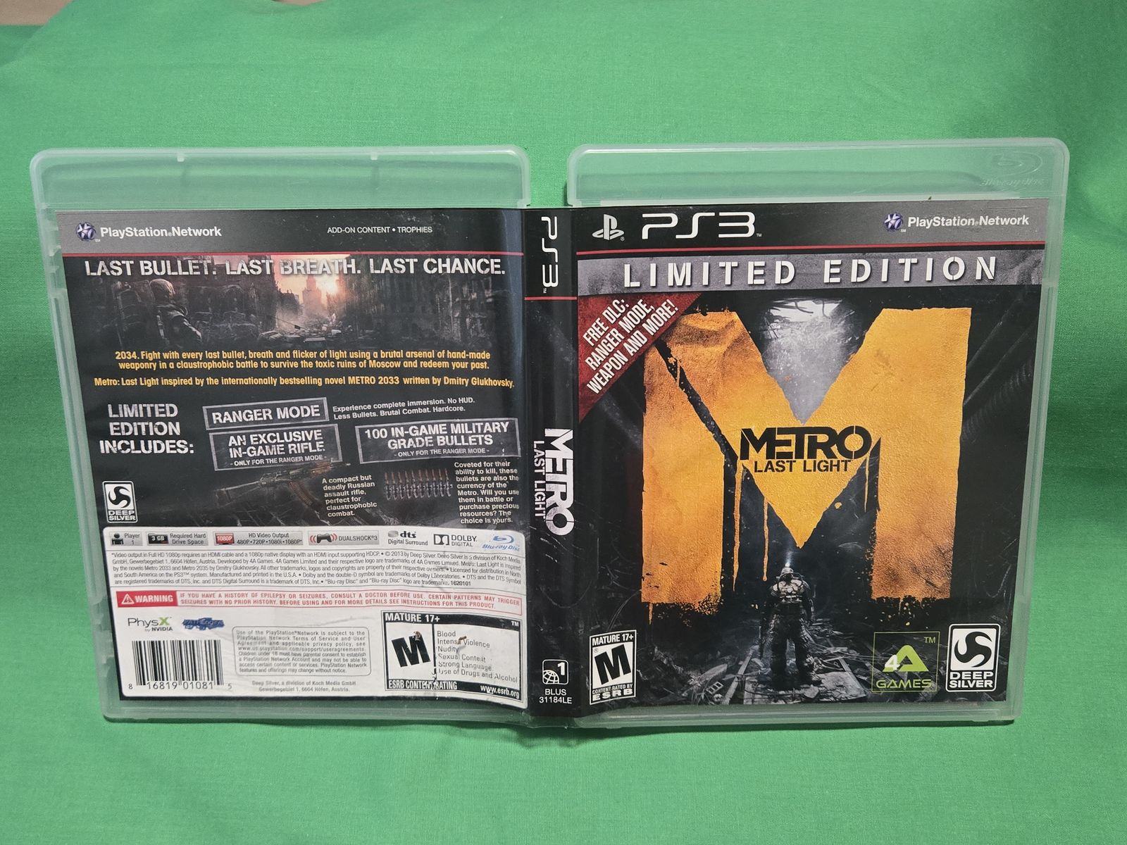 PS3 METRO LAST LIGHT LIMITED