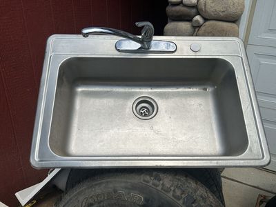 Single-Basin Stainless Steel Drop-In Kitchen Sink with Faucet