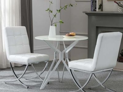 Modern Leather Tufted Dining Chairs Set MSRP $280.