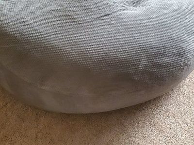 Gray Woven Beanbag Chair for Casual Seating - Comfortable Floor Pillow