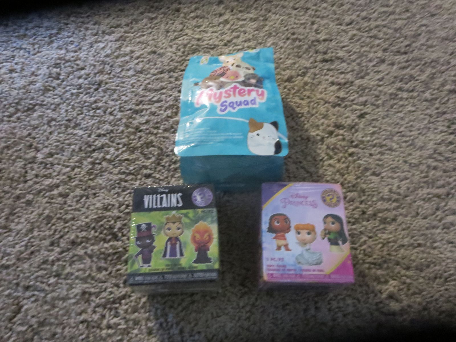 Funko Squishmallows Mystery Squad, Disney Villains, Princess Blind Boxes - 3 Pack New Sealed