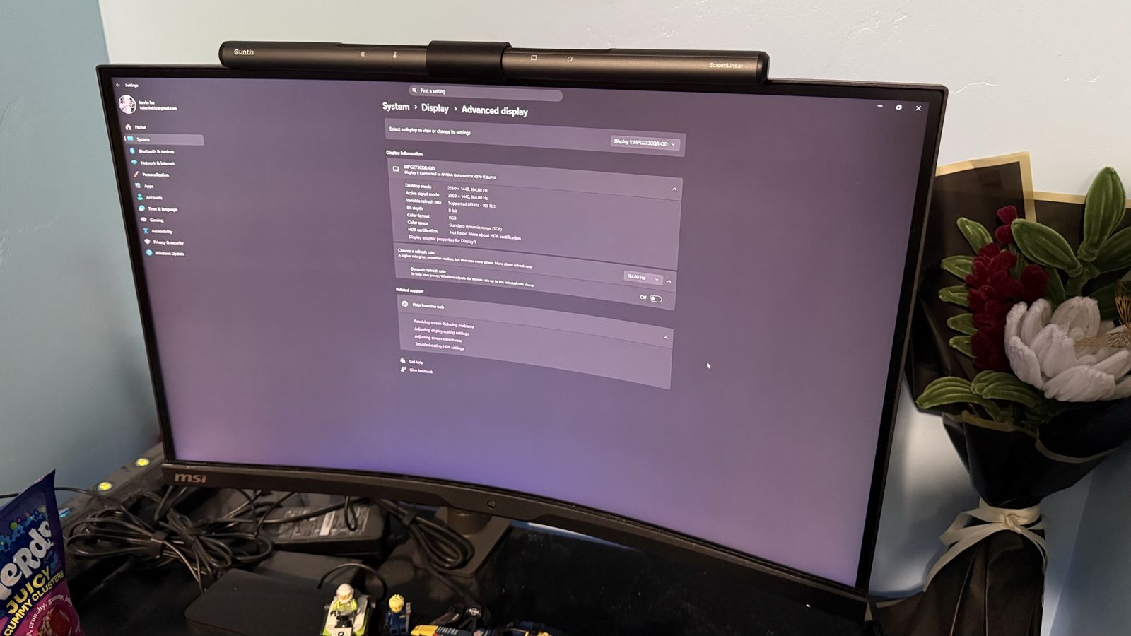 MSI MPG273CQR-QD 27 inch Curved Gaming Monitor 1440p 165Hz