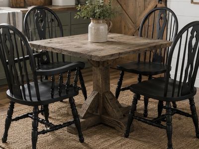 Set Of 4 Cochrane Vintage Farm-Style Windsor Dining Chairs