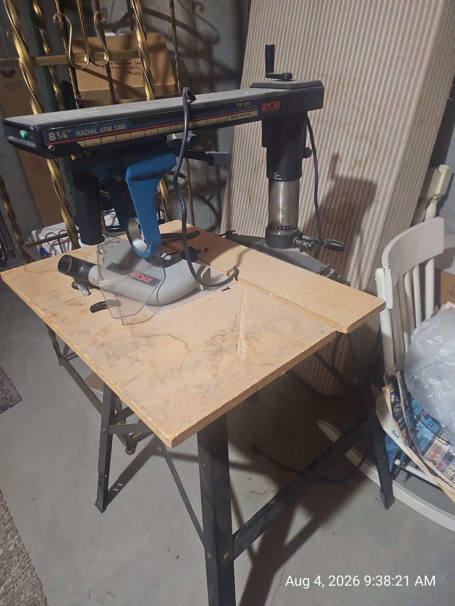 Ryobi RA-200 8-1/4" Radial Arm Saw with Stand - Needs motor