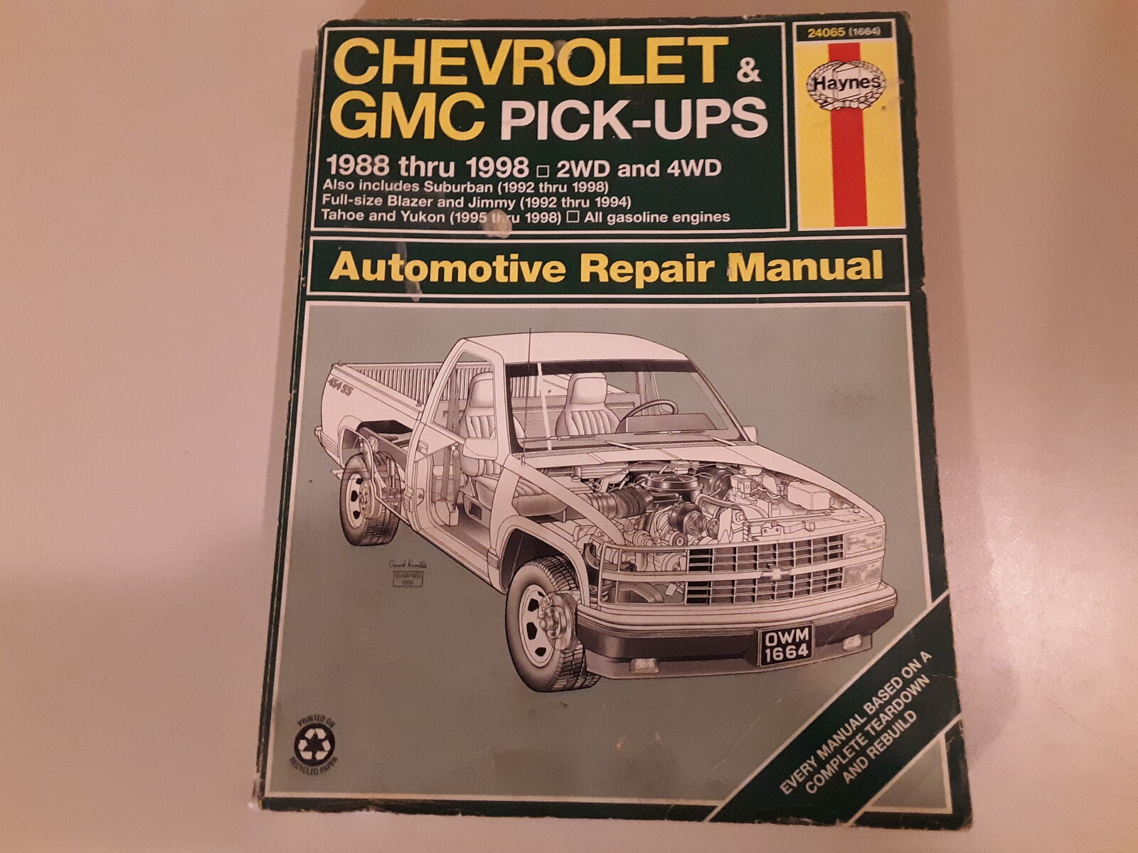 1988-1998 Chevy GMC Truck Suburban Blazer Jimmy Tahoe Yukon Haynes Repair Manual