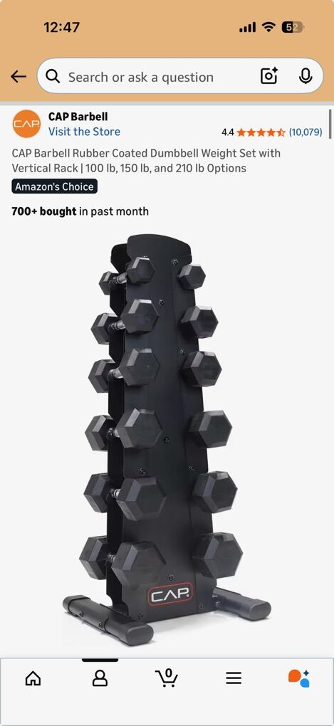 Cap  Barbell Hand Weights