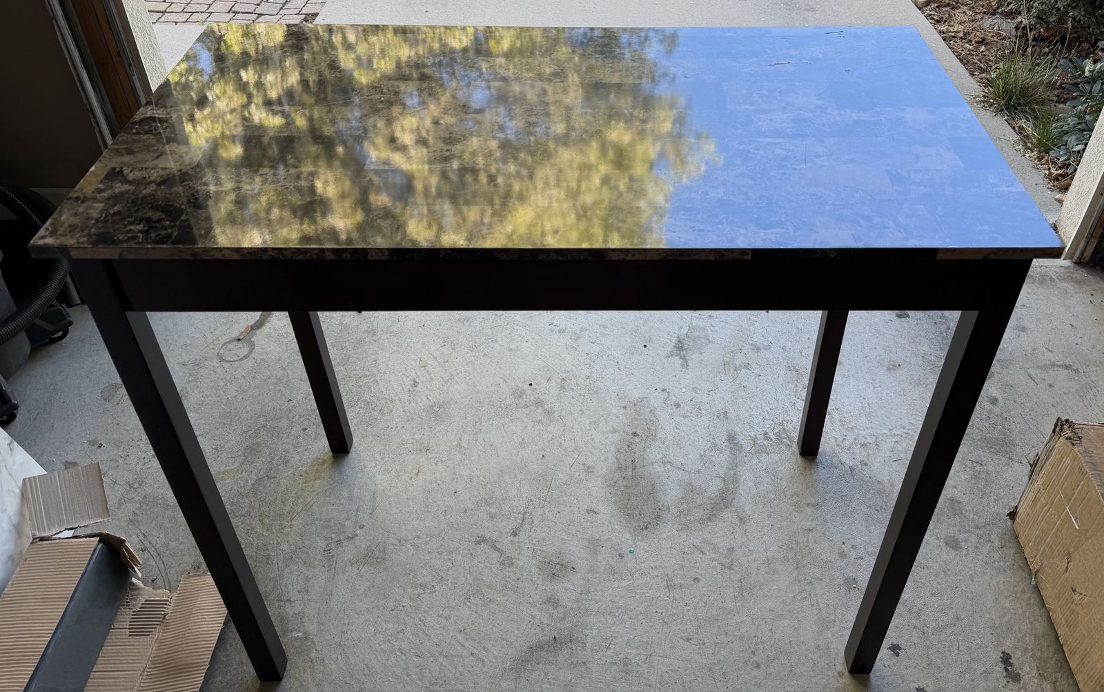 Faux Marble Table 42x22x36 Inces