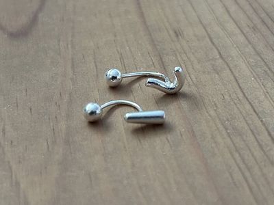 2 sets of Silver 925 Question Mark and Exclamation Point Screw Back Earrings