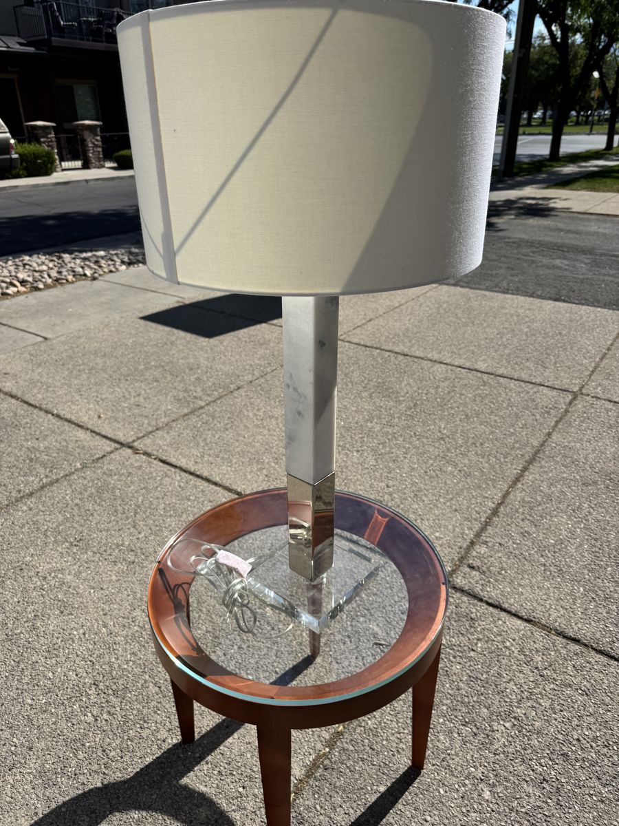 Modern Table Lamp with White Drum Shade