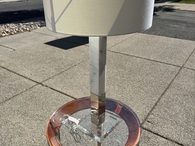 Modern Table Lamp with White Drum Shade