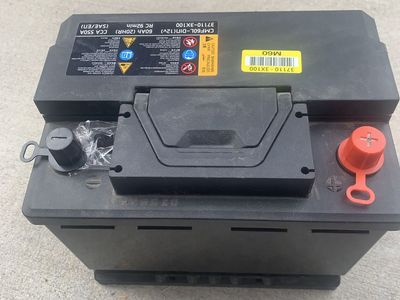 Group 47 car battery 12v, perfect condition, 7”-10”-8”