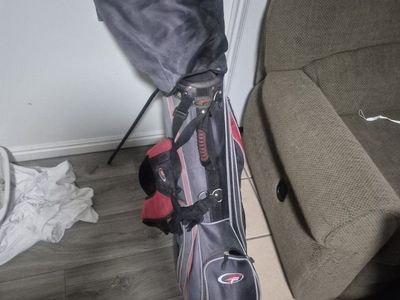 golf clubs and balls