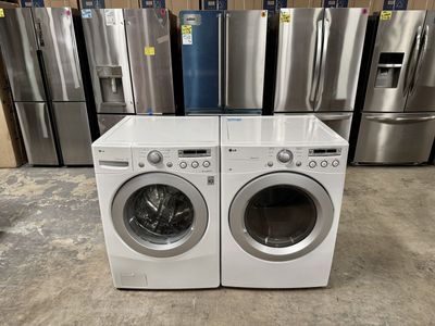 LG FRONT LOAD WASHER AND DRYER SET WITH WARRANTY