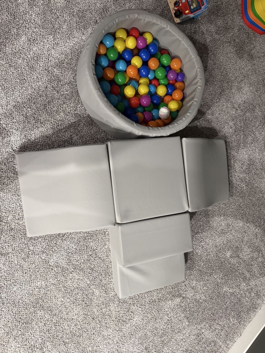 Toddler climbing blocks