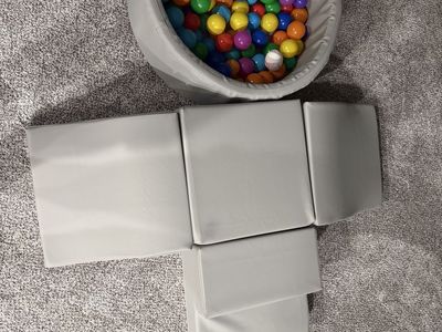 Toddler climbing blocks