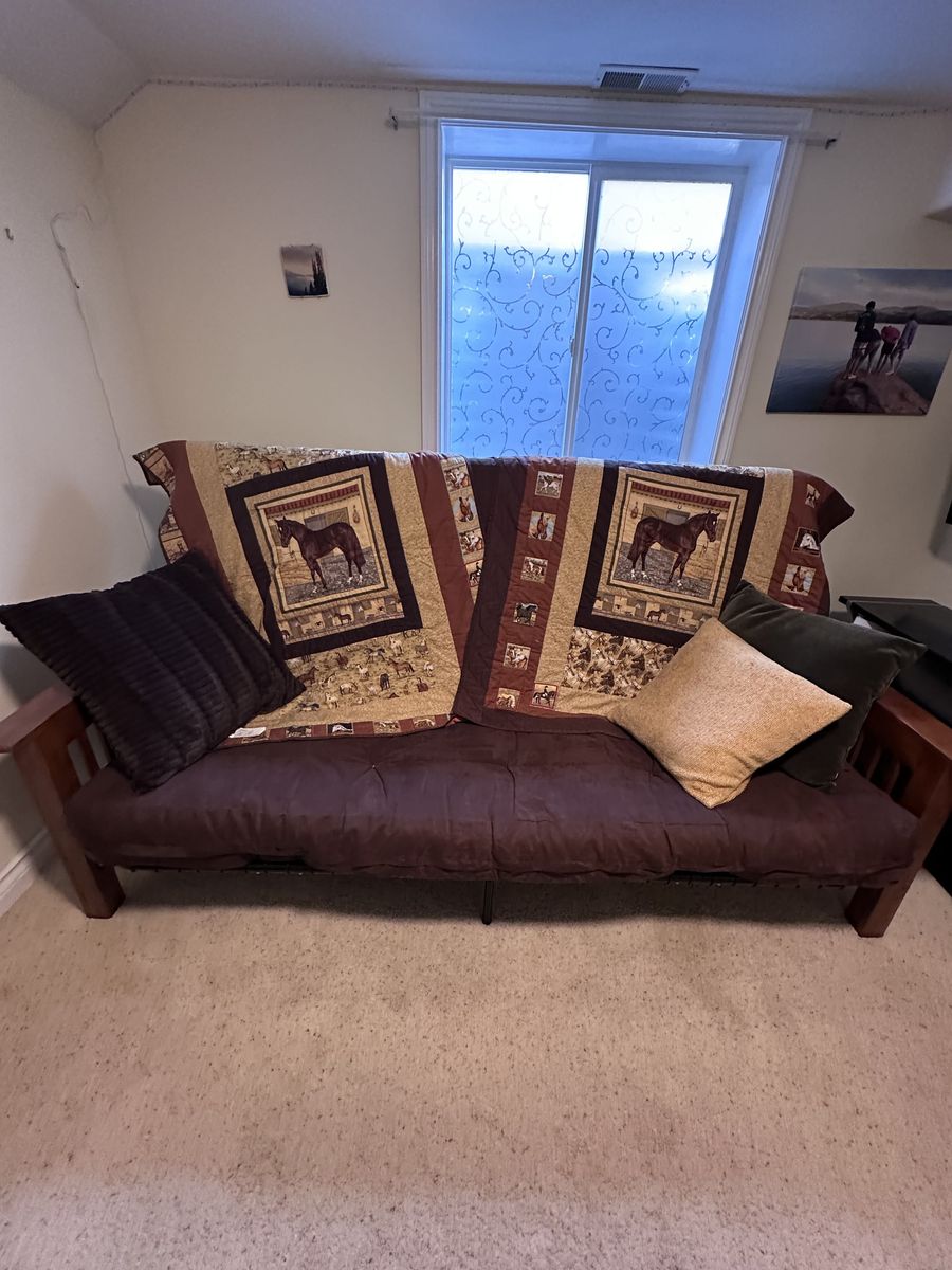 Futon with queen size mattress