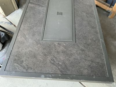 Outdoor Propane Fire Pit Table with Hidden Burner | Wicker Base