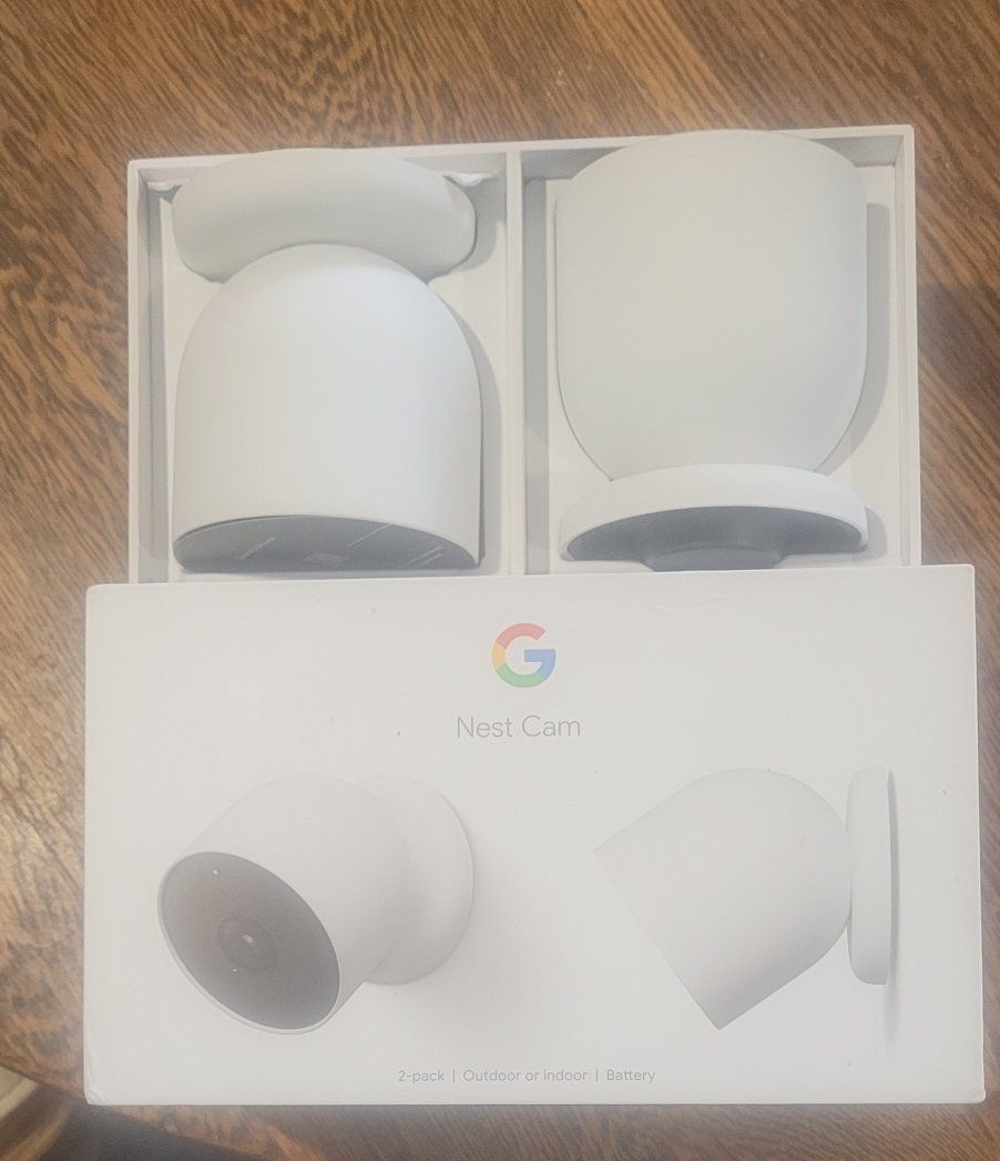 Google Nest Cam (2-Pack) - Battery, 1080p HD, Indoor/Outdoor, Wire-Free Installation